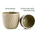 Greenaholics Plaid Yellow Ceramic Flower Pots - 6 Inch + 4.7 Inch Indoor Planters with Drainage Holes for Bonsai Succulents Set of 2