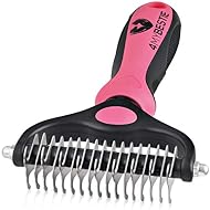 4MyBestie Pet Grooming Tools - Dematting Comb Designed for Dogs and Cats Sensitive Skin- Undercoat Rakes Mats and Tangles Remover.  Brush that Stop Shedding Once and for All- Groomer of all Hair Types