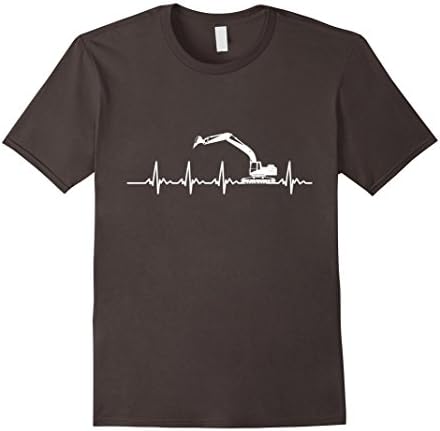 Men's My heart beat is Heavy equipment operator t shirt XL Asphalt