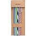 Reusable Straws from Kuhli - 6 Pack Mixed Designs, Hard Plastic - No BPA, Fun Colors & Designs…