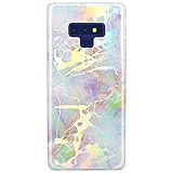 JIAXIUFEN Galaxy Note 9 Case Shiny Change Color Opal Colorful Marble Design Clear Bumper TPU Soft Rubber Silicone Cover Phone Case for Samsung Galaxy Note 9
