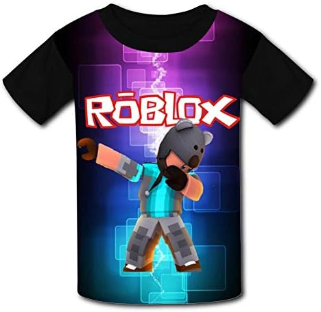 PPWWVV88 Children O-Neck Dabbing Ro-blox 3D Printing Short Sleeve T-Shirt for Boys Girls Youth