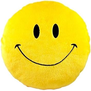 Jassi Toy Smiley Thick Stuffed Plush Pillow Round Cushion Pillow for Kids Birthday Gift