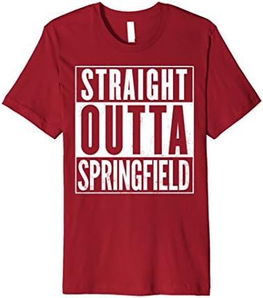Mens Straight Outta SPRINGFIELD T-Shirt Medium Cranberry