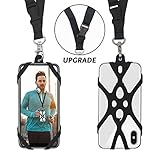 2 in 1 Cell Phone Lanyard Rocontrip Strap Case Holder with Detachable Neckstrap Universal for Smartphone iPhone 8,7 6S iPhone 6S Plus,Samsung Galaxy Google Pixel 4.7-5.5 inch (Black)