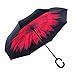 Newsight Reverse Umbrella, Double Layer Inverted Umbrella Upside Down, Self Stand (da hong hua)