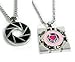2pcs Game Portal 2 Aperture Logo & Companion Cube Necklaces Pendants