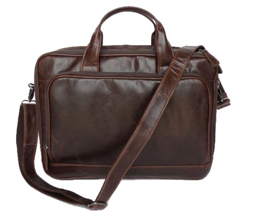SAIERLONG Men's messenger brifcases top handle handbags chocolate Genuine Leather