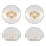 Tosnail Silicone & 14K Gold Earring Backs Small - Pack of 2 Pairs and Bonus 1 Gift Box