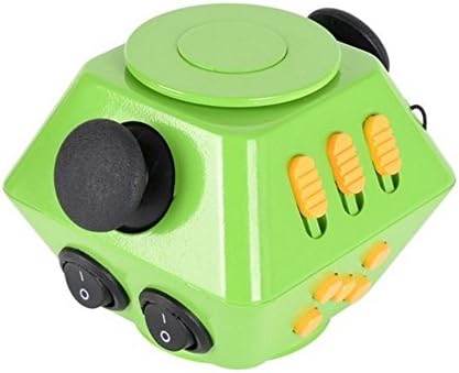Parit New Magic 2 in 1 Fidget Cube Spinner Dice 10 Sides Combined Gyro Relieve stress ADHD Focus Toy (Green)