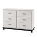 Cosco Kids Furniture Leni 6 Drawer Dresser with Changing Table, White and Coffee House Plank
