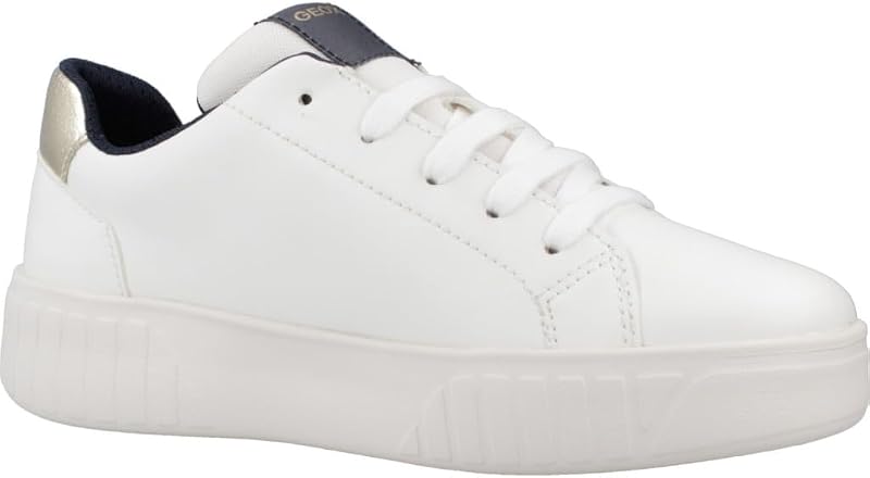 J MIKIROSHI Girl Sneaker, Branco/Azul-marinho, 33 EU, Azul-marinho, 33 EU