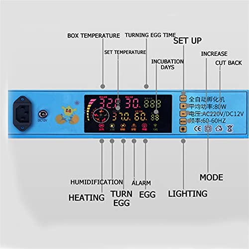 CHICTI Brutmaschine Vollautomatisch Eier-Inkubator 256 Eier Digital Mit Beleuchtung Temperaturregulierung Und… – Bild 4