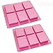 HOSL Set Of 2 Plain Basic Rectangle Silicone Mould 6 Cavities For Homemade Craft Soap Mold Cake Mold Ice Cube Tray