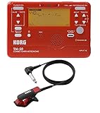 Korg TM-50 Instrument Tuner and Metronome w/Clip On Microphone In Red