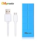 OAproda (Powerful 4260mAh Ultra Slim Power Bank Chocolate Bar Shape for Valentines Gift) Portable External Mobile Battery Charger for Mp3 Player, iPhone 6 6plus iPhone5/5C/5S/iPhone4S/iPad iPod/ Galaxy / Samsung/HTC/Blackberry/Nokia/LG/Xepria / Android etc (Portable Charger Blue, Multi-color for Choose)