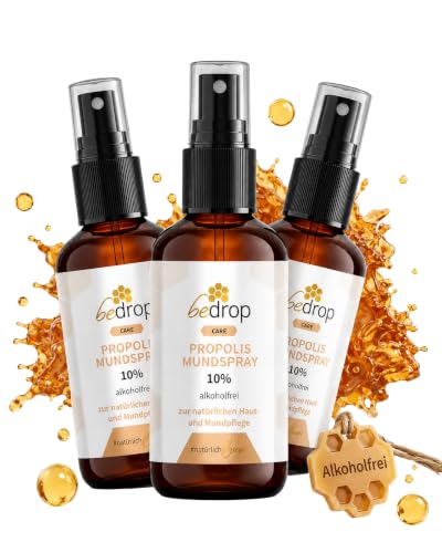 bedrop | Propolis Extrakt Spray als Mundspray | alkoholfrei & wasserlöslich - 30ml | Für Kinder & Tiere geeignet (Reine Imker Qualität, Ohne Alkohol,