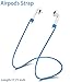 Tutor AirPods Silicone Case Shock Proof Protecitive Cover and Anti-Lost Strap and Headphone Case for Apple AirPods(Light Blue)