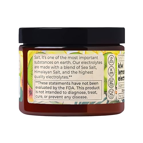 Santa Cruz Paleo Electrolyte Powder, Kiwi Lemonade Flavor, Sugar Free Hydration Drink Mix with Himalayan Pink Salt, Sea Salt, Magnesium Glycinate, Potassium Chloride, Sweetened with Stevia, 30 Srvgs