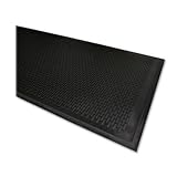 Genuine Joe Scraper Outdoor Rubber Mat, Traps Dirt/Grime, 3 by 5-Feet, Black