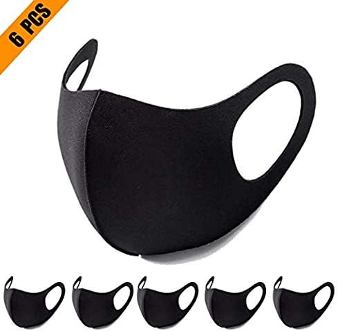 Cotton mask, 6 pieces reusable washable fabric mask unisex anti-dust anti-dust pet dandruff, drop pollution