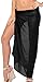 LA LEELA Women's Bikini Sarong Cover up Wraps One Size Solid Black
