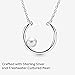 Pandora Jewelry - Offset Freshwater Cultured Pearl Circle Necklace in Sterling Silver with White Freshwater Cultured Pearl, 19.7 IN / 50 CM