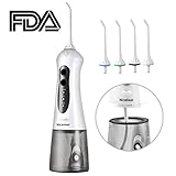 Cordless Water Flosser Oral Irrigator, Nicefeel IPX7 Waterproof Anti-leakage 3-Mode USB Rechargable Professinal Portable Water Dental Flosser with 4 Jet Tips for Braces and Teeth Whitening of Family