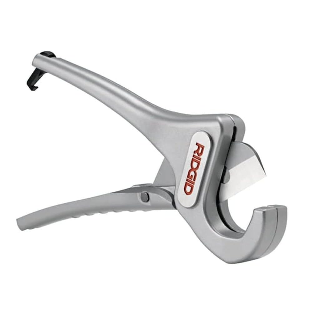 RIDGID 23493 PC-1375ML Cortador de tubos y tuberías de plástico de una sola carrera para PVC, CPVC, PP, PEX y PE de 1/8 a 1-3/8, cortador de tuberías de plástico estilo tijera con adaptador multicapa