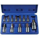 12 pc 5-Point Star Plus Torx Security Bit Socket Set