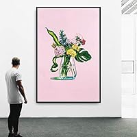 Framed Canvas Wall Art Flowers Canvas Prints Home Artwork Decoration for Living Room,Bedroom - 16x24 inches