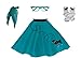 Hip Hop 50's Shop 1950s Girls 4 Piece Poodle Skirt Costume Outfit for Kids with Accessories (glasses, socks, scarf) (Child Small Teal)
