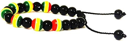 Beaded African Rasta Bracelet (Rasta Round)