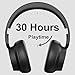 LETSCOM Hybrid Active Noise Cancelling Headphones, Bluetooth Headphones Over Ear with CVC 6.0 Microphone/Deep Bass Wireless &Wired Headset, 30 Hours Playtime for Cell Phones PC Home Office-Black