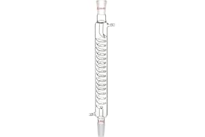 Lizusidtsy Borosilicate Glass Condenser with 24/40 Fitting 300mm Jacket Length Laboratory Glass Condenser Serpentine Condense