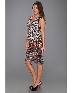 BCBGMAXAZRIA Women's Amalia Sleeveless Dress Bordeaux Combo 4