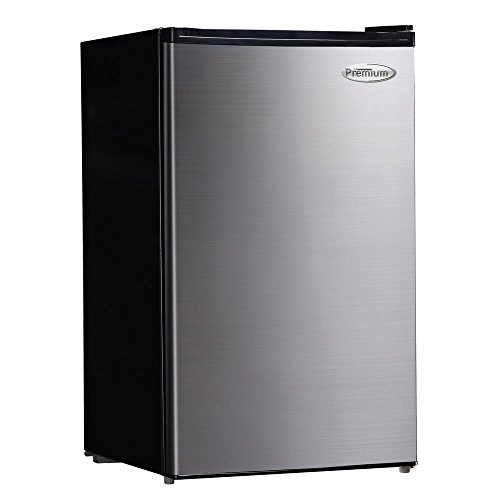 PREMIUM 4.4 cu. ft. Mini Refrigerator in Black with Stainless Steel Door