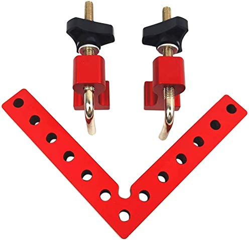 140mm 90 Degrees Positioning Squares Right Angle Clamp, Aluminium Alloy L-Type Corner Clamp Woodworking Carpenter Clamping Tool for Box Door Picture Frames Making