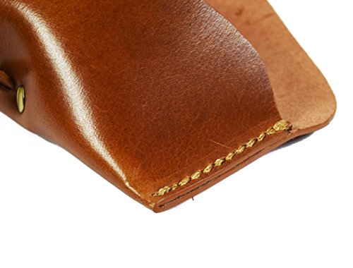 Genuine 100% Vintage Leather Eyeglass Case Vintage Sunglasses Eyewear Protective Holder by Aaron Leather, Tan