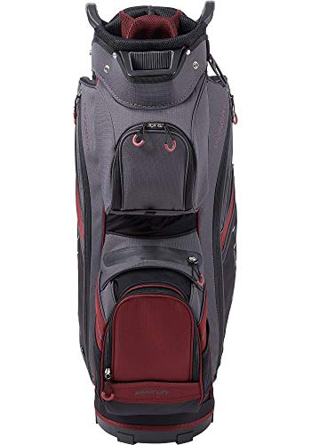 Maxfli 2019 Honors Plus Golf Cart Bag Lightweight 14-Way Top 3 Dividers w/Insulated Pocket (Gray/Burgundy)