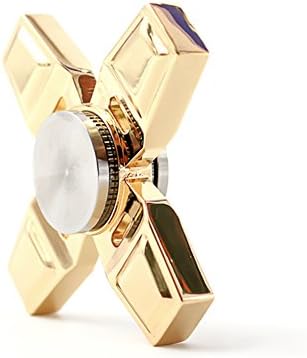 KQRNS Zinc Alloy EDC Spinner Toy Cross Design Hand Spinners Stress Reducer Fidget Toy (Yellow)