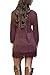 Our Precious Women's Casual Long Sleeve Lace Hem A-Line Shirt Dress Tunic Tops Burgundy L