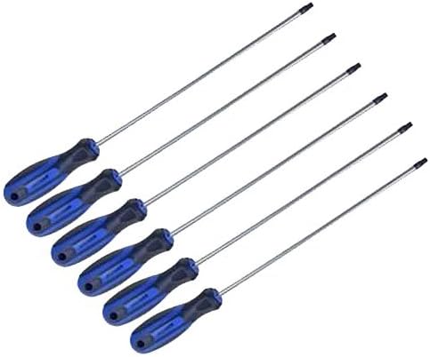 BERGEN Professional 6 Piece Extra Long Torx Screwdriver Set including Magnetic Tips BER1520 B1520, Black