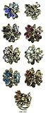 Set of 8 Mini Jaw Clips, Decorated with Sparkling Crystals, LPW864175-6-8