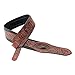 Walker & Williams SF-01 Copperhead Brown Textured Snakeskin Pattern Padded Guitar Strap with Snakehead For Acoustic, Electric, And Bass Guitars