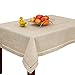Grelucgo Handmade Double Hemstitch Natural Tablecloth, Rectangular 60 by 120 Inch