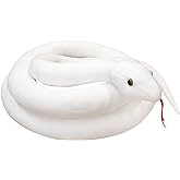 Clobeau 78 Inch White Snake Plush, Realistic Snake Stuffed Animal, Lifelike White Snakes Toy for Kids, Soft Stuffed Snakes Plush for Halloween Valentines Birthday Present Party Prank Prop