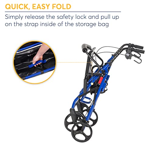 Drive Medical 795B Duet Folding Transport Wheelchair and Rollator