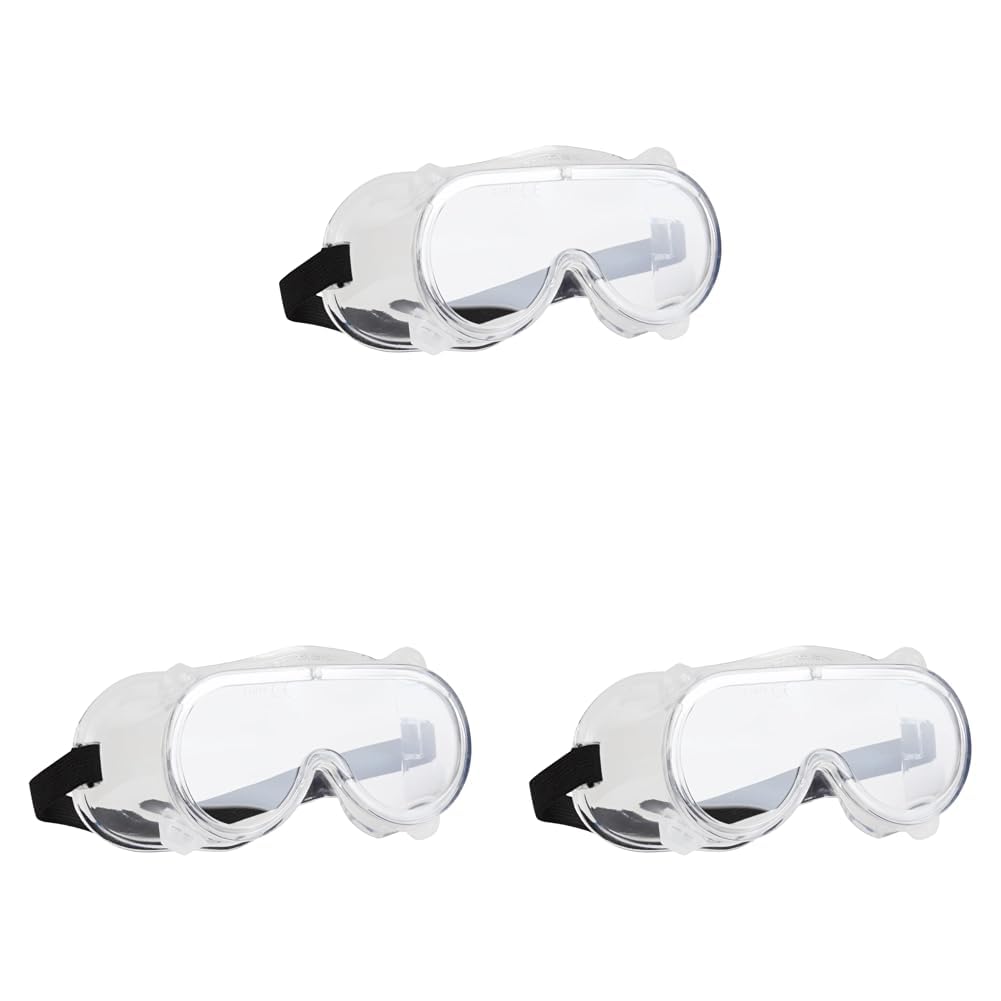 Blackrock Clear Safety Goggles Protective Eyewear with Direct Vent for Construction, DIY, Laboratory CE Certified Protection Against Dust, Debris and Particles (Pack of 3)