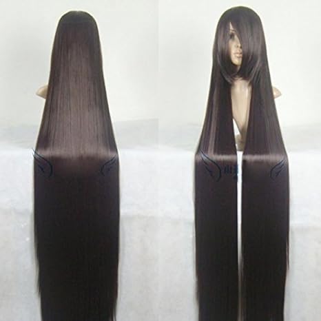 Amazon 耐熱コスプレウィッグ ロングストレートウィッグ 150cm ダークショコラ 濃茶 コスチュム ダークブラウン Cos Wig ココアブラウン 茶髪 コスプレ 仮装 通販